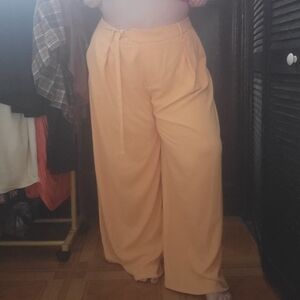 Orange eloquii wide leg trouser pants